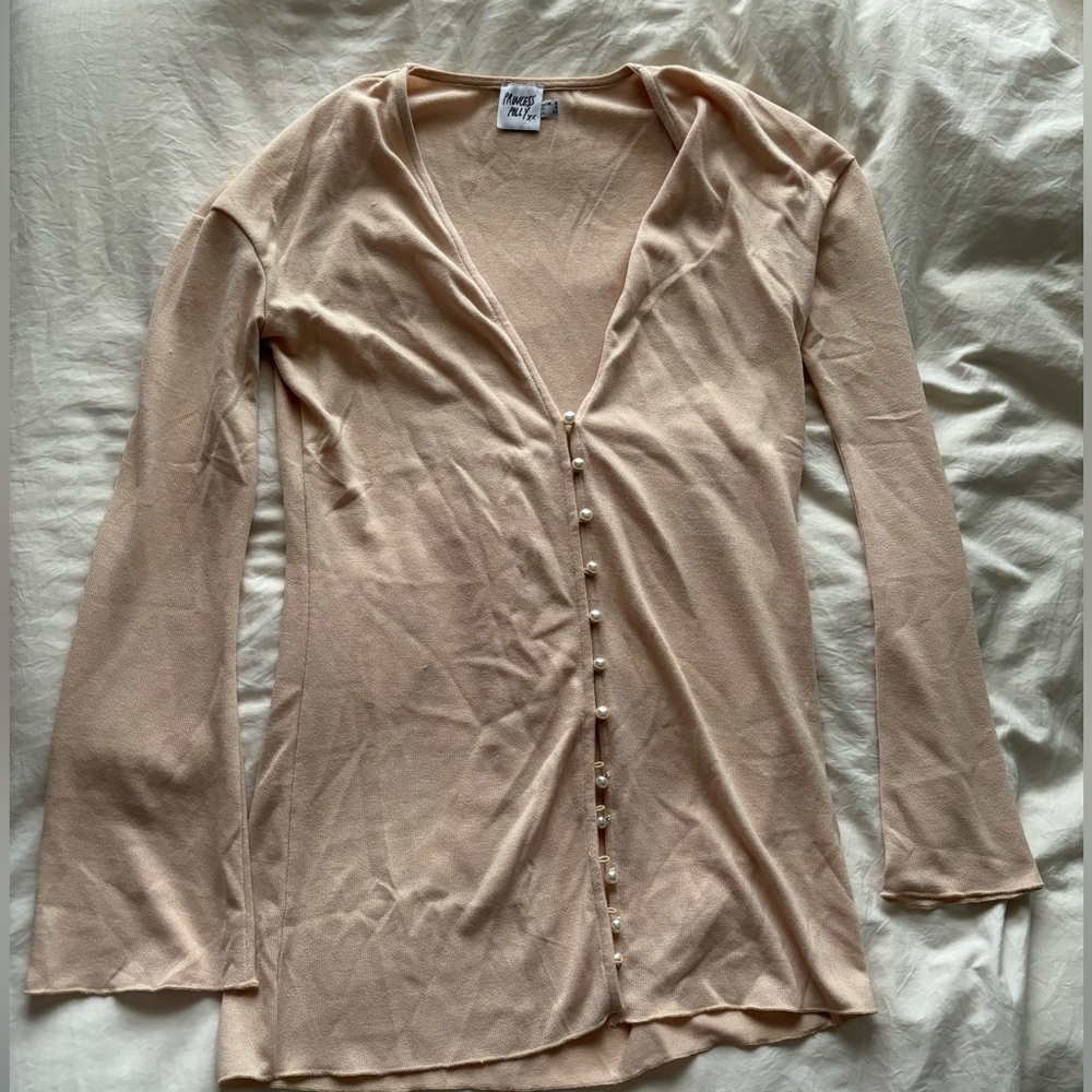 Princess Polly tan pearl mini dress